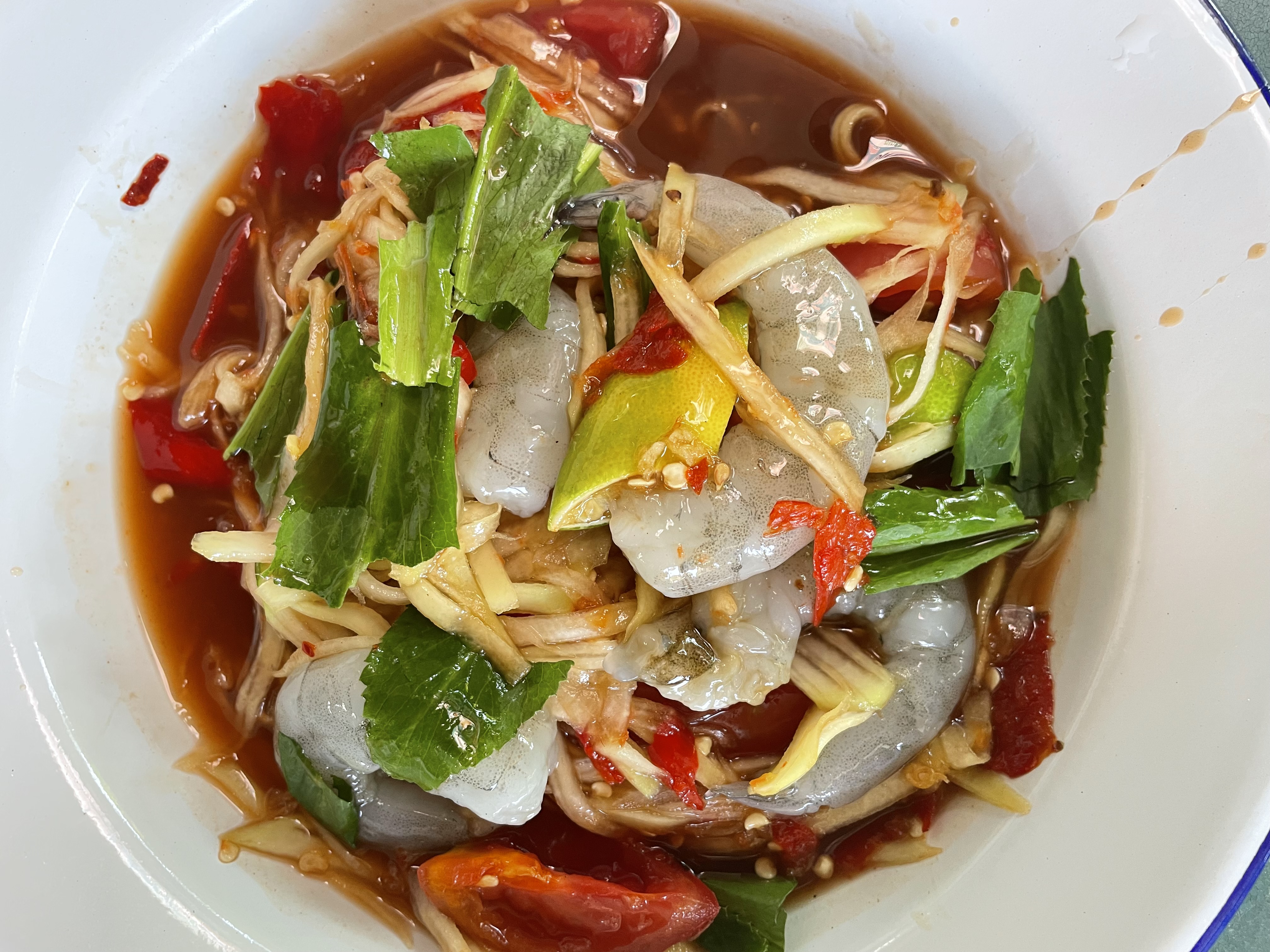 ตำกุ้งสด